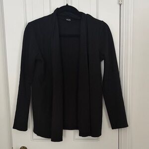 Coldwater Creek Classic Black Open-Front Cardigan